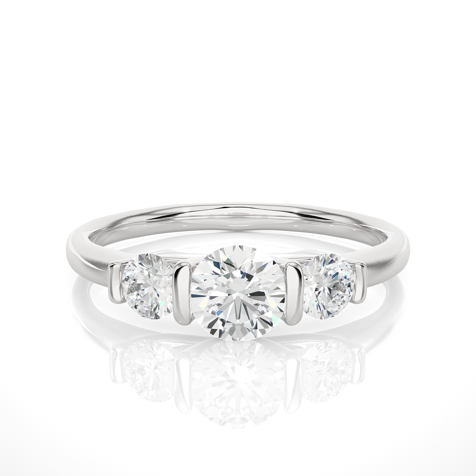 Three-Stone Diamond Engagement Ring