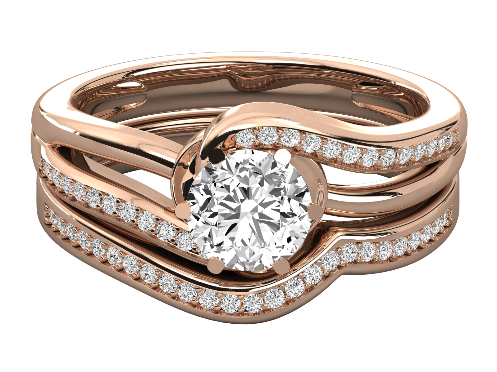 Swirl Design Diamond Engagement Ring