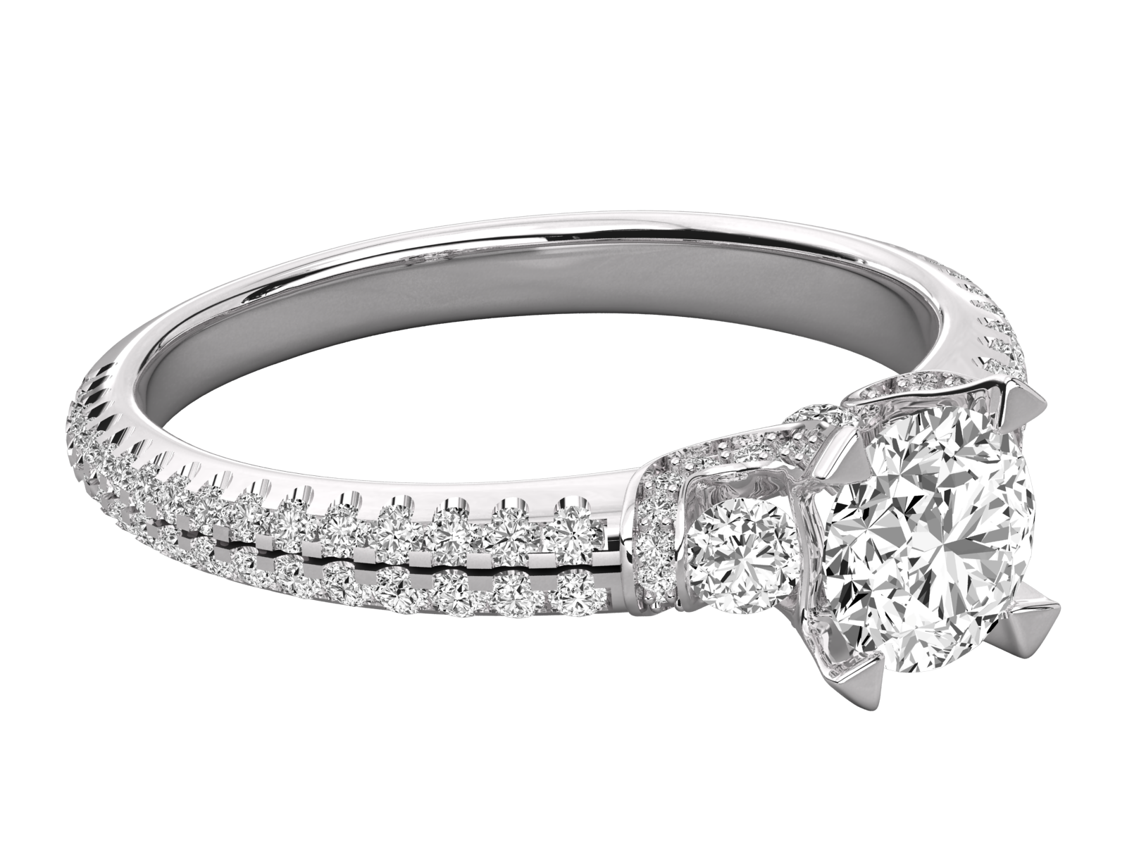 Dazzling Halo Accent Diamond Engagement Ring