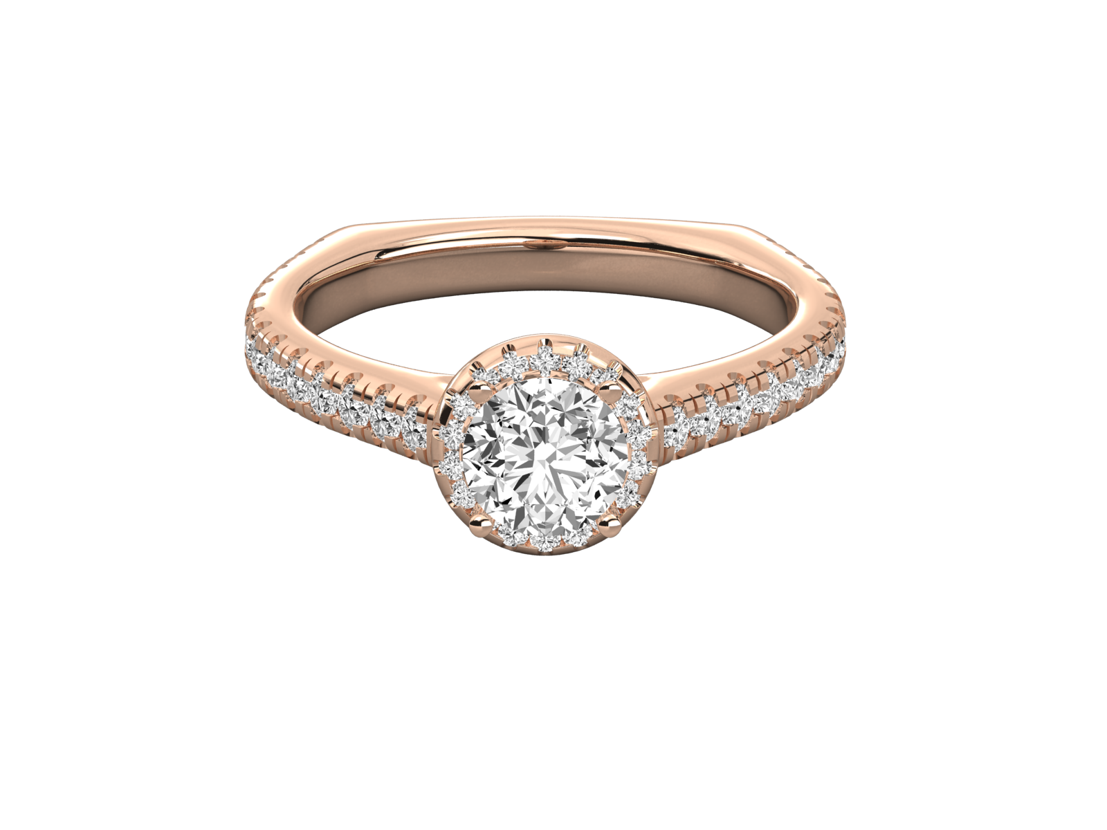 Round Halo Diamond Engagement Ring