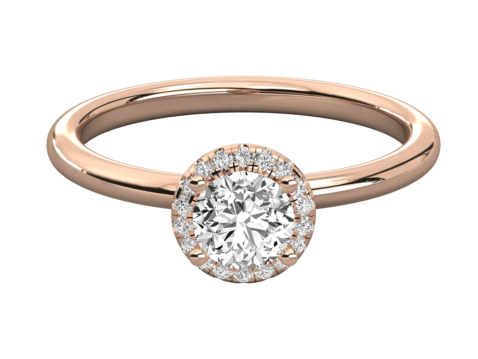 Classic Halo Diamond Engagement Ring