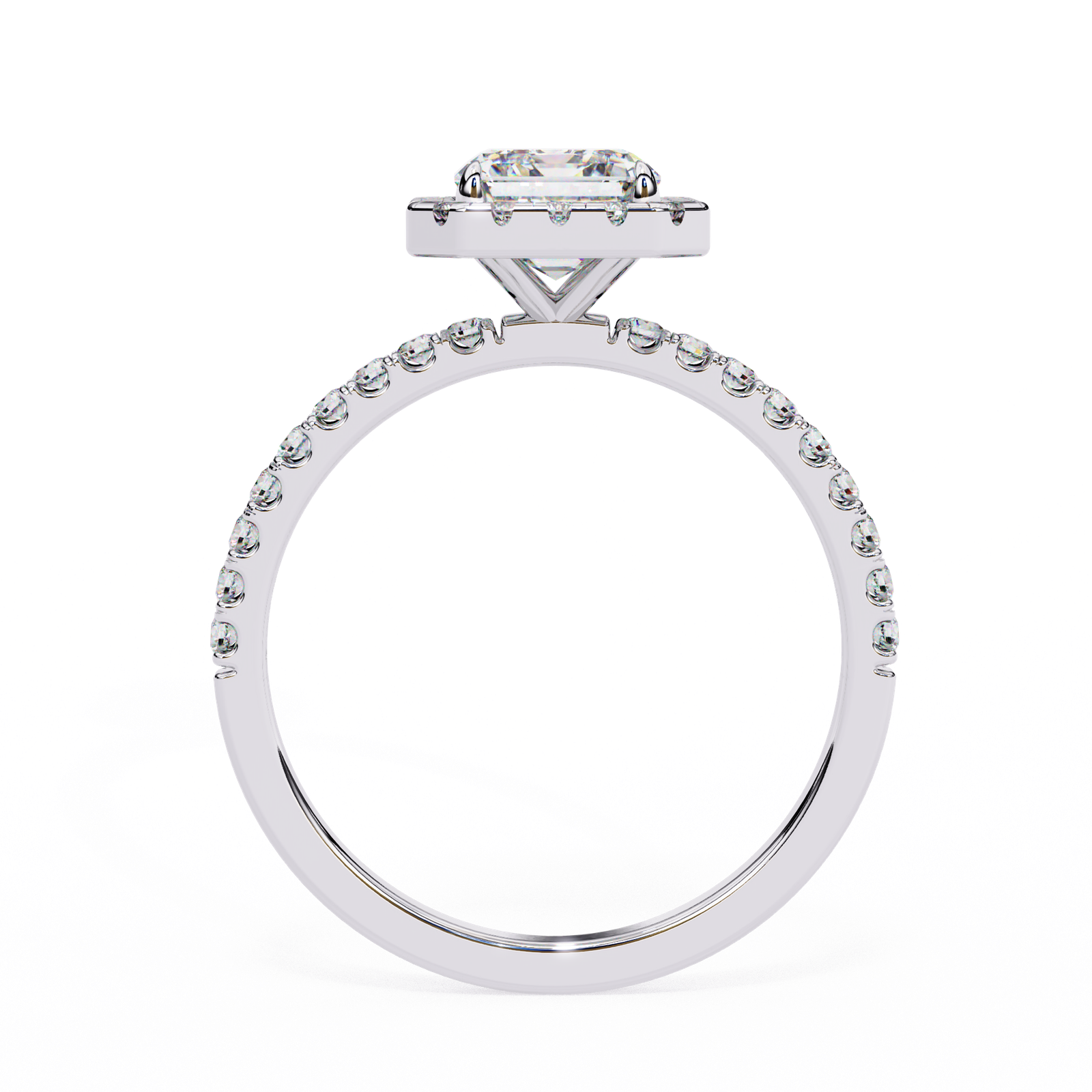 Radiant-Cut Halo Diamond Engagement Ring