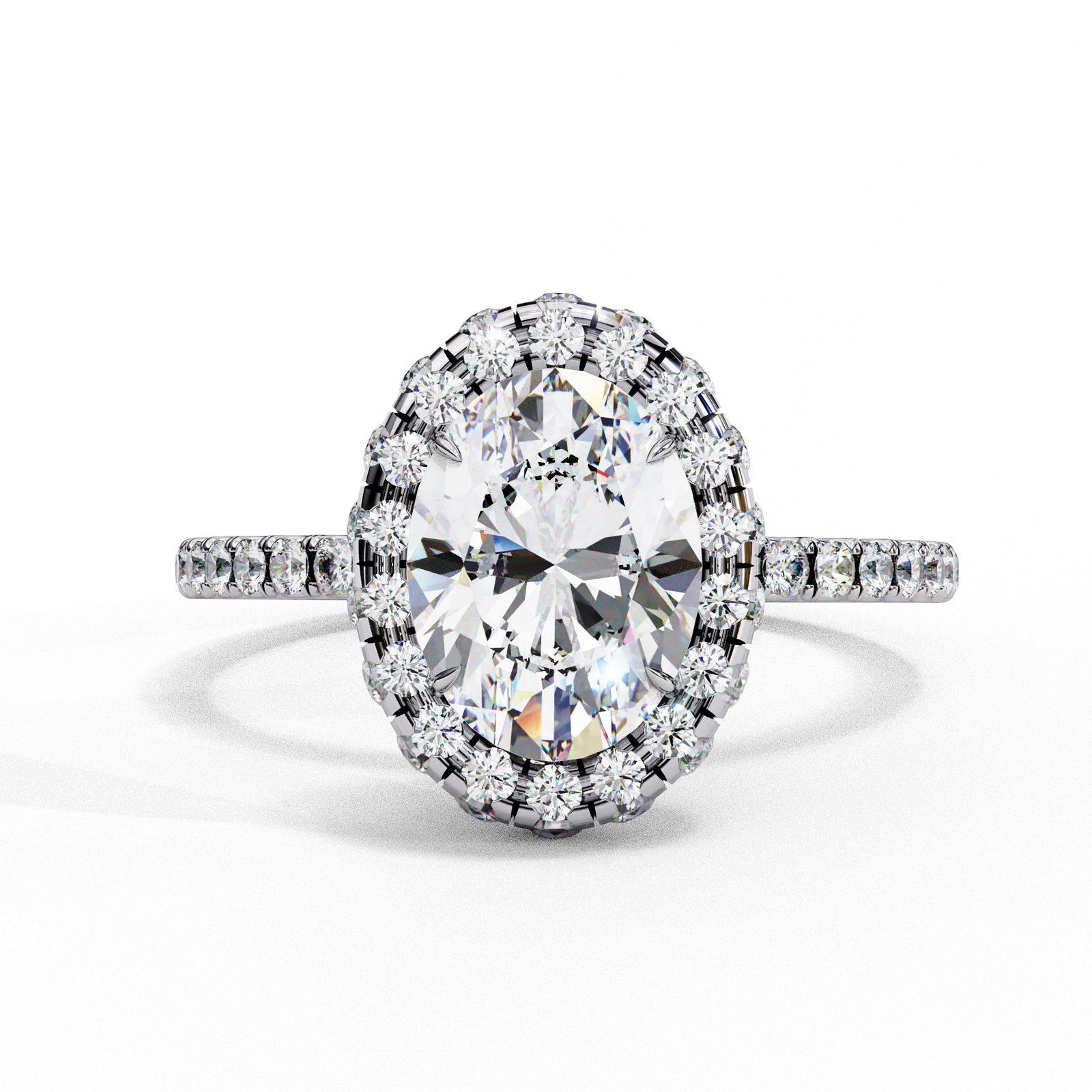 Oval Cut Diamond Halo Engagement Ring